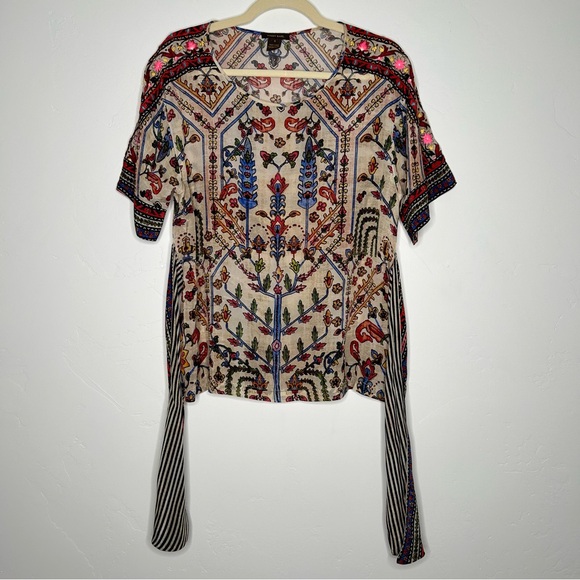 Anthropologie Vineet Bahl Floral Patterned Embroidered Women's Top Size Small - Picture 3 of 16